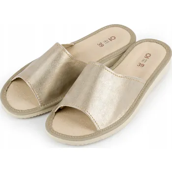 Dámské pantofle Dámské Pantofle Pantofle / Sandále zlaté metalické kožené NOWO velikosti 36-41