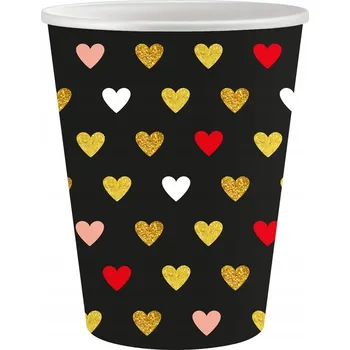 Jednorázové nádobí Papírové kelímky se srdíčka a na jedno použití