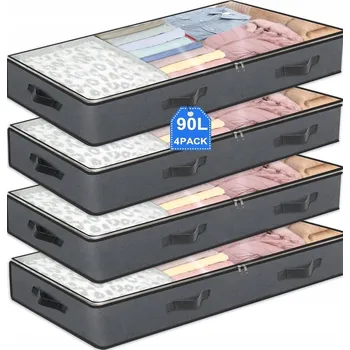 Úložný box Organizér sada 4ks taška do skříně na povlečení oblečení velký pod postel