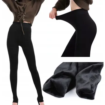 Dámské legíny Dámské Zateplené Legíny Legíny s Vysokým Pasem a Kožíškem, Teplé Kalhoty M/L