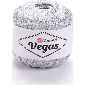 Příze Háčkovací Příze YarnArt VEGAS dekorativní ozdobná příze zdobná 41 STŘÍBRNÁ