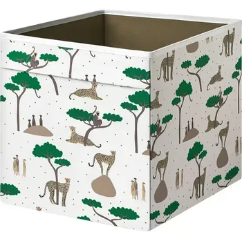 Obraz IKEA SANDLÖPARE Krabička Vložka do regálu KALLAX 33x38x33 DRONA gepard