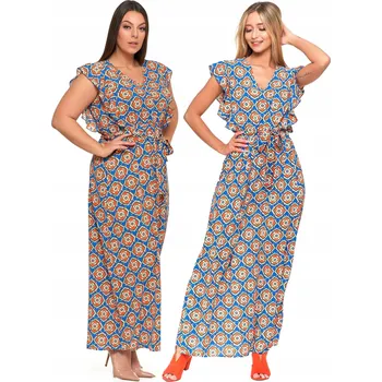 Dámské šaty Dámské maxi Šaty s motýlími rukávy, vzdušné, barevné, na léto, MORAJ L