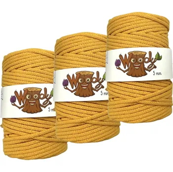 Příze 3x Woody 5 mm – Žloutková (100m)
