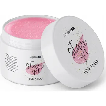 Přípravek na nehty EXCELLENT PRO STAR GEL SE ZLATÝMI ČÁSTICEMI PINK STAVEBNÍ GEL GELOVÁ MASKA 15 g