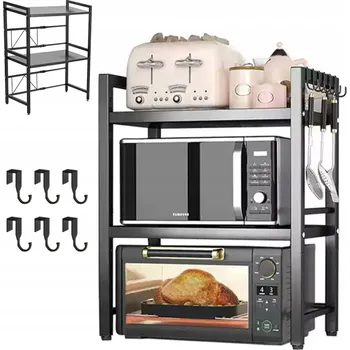 police Police stojan na mikrovlnnou troubu, 6 háčků, třívrstvá černá