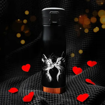 Termohrnek Termohrnek 600ml, Dárek k narozeninám, s gravírováním koček.