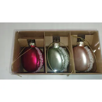 Vánoční dekorace Ozdobné vánoční koule ve tvaru Vánoční Baňky 6,2 cm 3 ks