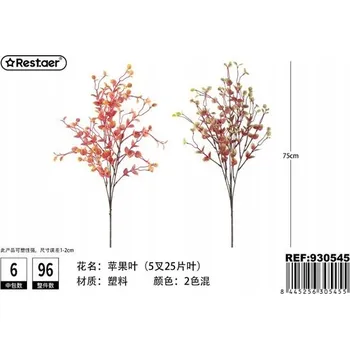 umělá květina Rest.aer - Jedna větvička 5-ramenného jabloňového listu 75 cm