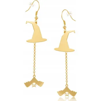 Náušnice COLIBRA Pozlacené Náušnice netopýr a klobouk (P21/HAL/06AU)