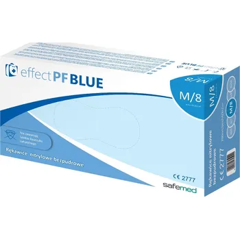 Vyšetřovací rukavice Nitrilové rukavice modré bez pudru vel. L 100 ks SAFEMED Effect Blue