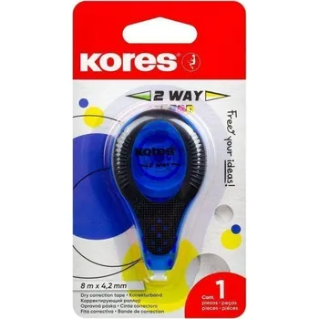 Set školních potřeb Korekční strojek Kores 2WAY 8 m × 4,2 mm, mix 5 neonových barev