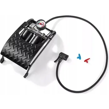 pumpička CRIVIT DVOUTLAKOVÁ NOŽNÍ PUMPA S MANOMETREM