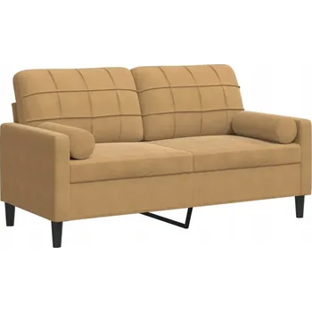 Pohovka Sametová hnědá pohovka pro 2 osoby 157x77x80 cm