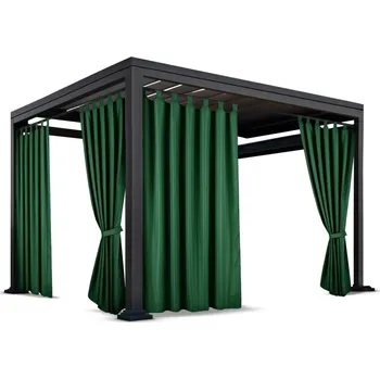 Pergola Venkovní zahradní závěs s poutky PORTO zelená 155 cm x různé výšky (cena za 1 kus) + dárek úvaz MyBestHome Rozměr: 155x200 cm