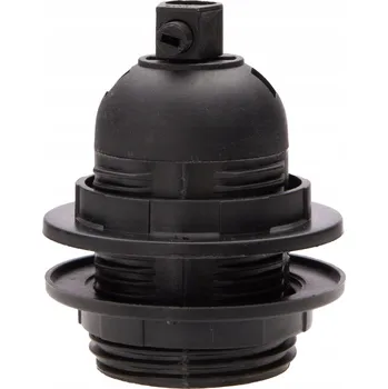 Objímka na žárovku Objímka se závitem E27 se 2 límci, černá