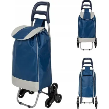 Nákupní vozík taška na kolečkách s rámem, tmavě modrá, 35 litrů
