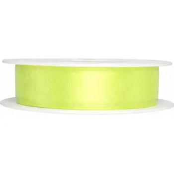 Stuha Stuha taftová limetkově zelená 15mm x 3m (6,- Kč/m) (Stuha taftová, barva limetkově zelená, oboustranná)