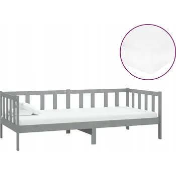 Postel Denní postel 203 x 98 x 66 cm šedá s bílou matrací 90 x 200 x 20 cm
