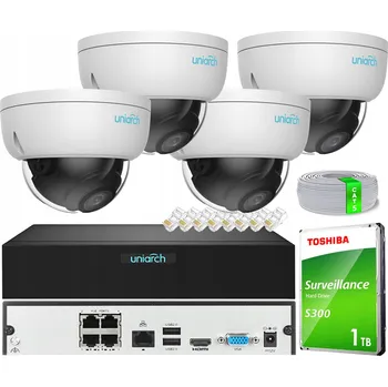 Bezpečnostní kamera IP Monitorovací Sada pro Domácnost 2 Kamery FullHD Přes Kroucenou Dvoulinku Rekordér Disk 1TB