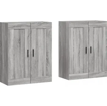 Komoda Nástěnná skříňka šedá dub sonoma 69,5 x 34 x 90 cm 2 ks