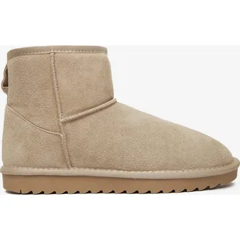 Dámská zimní obuv DeeZee Dámské zateplené sněhule z broušené kůže béžové DZ-79