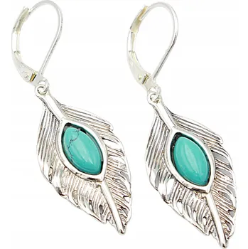 Náušnice TYRKÝZOVÉ NÁUŠNICE stříbrné tyrkysové 925 STŘÍBRO