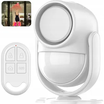 Alarm PIR detektoru pohybu s hlasitostí 125 dB + dálkové ovládání - pro dům, chatu, karavan