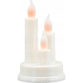 Svíčka LED vklad do hřbitovní svíčky 3 SVÍČKY BÍLÁ PERLEŤOVÁ 1 KS