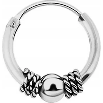 Náušnice Náušnice do ucha - Kroužek s kuličkou a obručemi 0,6/7 stříbrný
