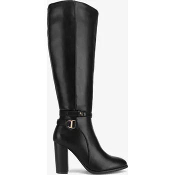 Dámské kozačky Clara Barson Dámské kozačky na sloupkovém podpatku Černé WS22453-03