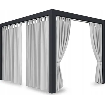 Pergola Venkovní zahradní závěs s poutky PORTO světle šedá 155 cm x různé výšky (cena za 1 kus) + dárek úvaz MyBestHome Rozměr: 155x200 cm