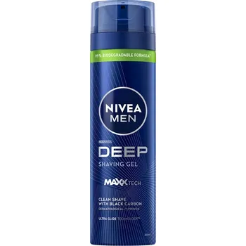 NIVEA MEN Deep Gel na holení s aktivním uhlím pro muže 200 ml