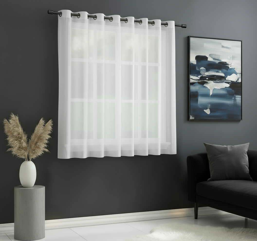 Dekorační krátká záclona s kroužky EDEN bílá 300x150 cm MyBestHome