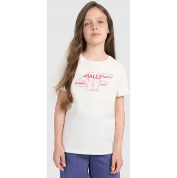 Dívčí tričko 4F dětské tričko bílé bavlna velikost 164