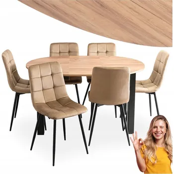 Jídelní stůl Jídelní Set Stůl a Židle Rozkládací 102-142 cm, Kompletní Sestava do Obývacího Pokoje, Jídelny nebo Kuchyně