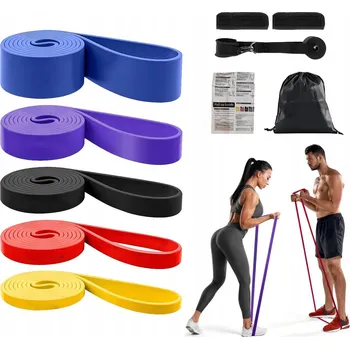 SADA 5 GUM NA CVIČENÍ Fitness odporové gumy VYSOKÁ KVALITA