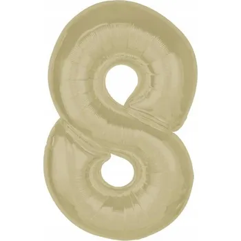 Balónek Fóliový balónek číslice 8 LATTE béžový NUDE číslice dekorace narozeniny 92cm HELIUM