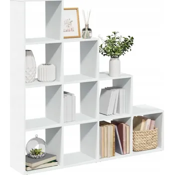 Knihovna Regál dělicí stěna, 4 police, bílý, 131,5x29x131,5 cm