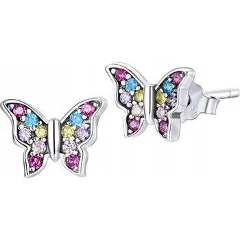Náušnice Stříbrné Náušnice Náušnice Motýlek Stříbro 925