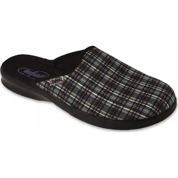 Dámské pantofle Befado papuče s kostkovaným vzorem, šedé, vel.