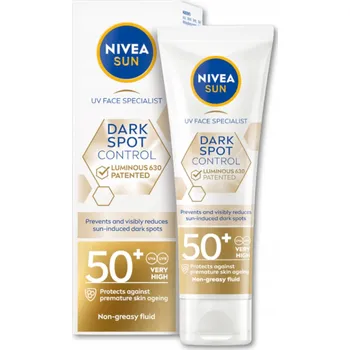 Přípravek na opalování NIVEA SUN LUMINOUS Krém na obličej - SPF 50+ s kyselinou hyaluronovou - 40 ml