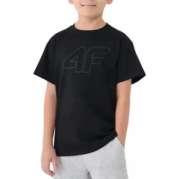 Chlapecké tričko Dětské bavlna tričko 4F černé barvy, velikost 158