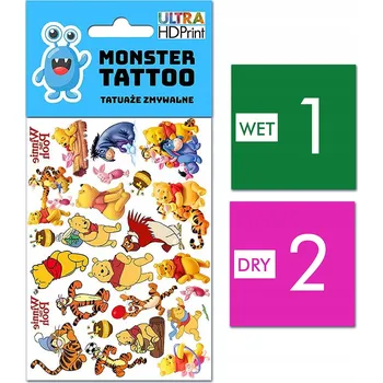 Odstranitelné tetování DOČASNÉ OMYVATELNÉ TETOVÁNÍ PRO DĚTI medvídek Pú