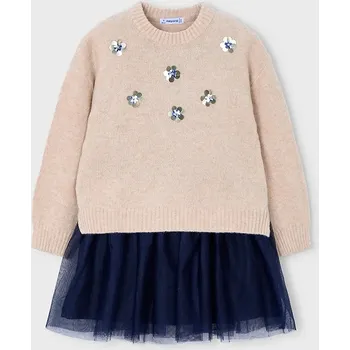 Dívčí oblečení Dívčí šaty Mayoral 4918.6K.Mini.9BYA béžová 12X, vel. 134