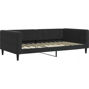 Pohovka Černá pohovka s funkcí spaní 223x110x68 cm, samet, kov, dřevo