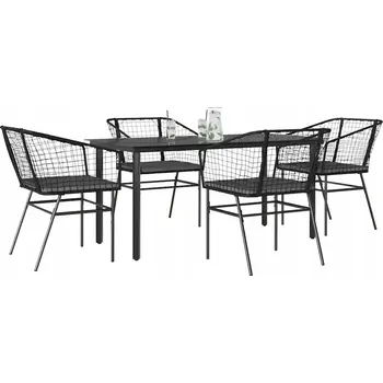 Sada zahradního nábytku z umělého ratanu VidaXL šedá 5 ks