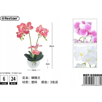 umělá květina Rest.aer - Dekorativní umělý květináč (orchidej)