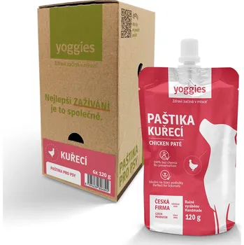 Krmivo pro psa Yoggies paštika - kuřecí maso Hmotnost: 6x120g (krabice)