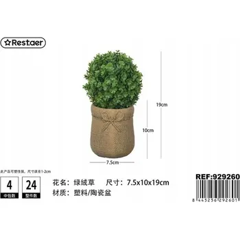 umělá květina Rest.aer - Zelená tráva v květináči 19 CM